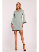 M876 Šaty s širokými manžetami - mátové
