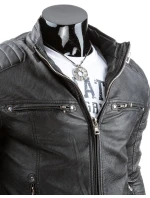 Pánská kožená bunda černá TX3247