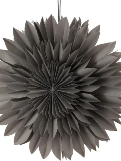 DEKORAČNÍ PAPÍROVÁ ZÁVĚSNÁ HVĚZDA 3D 50CM ŠEDÁ