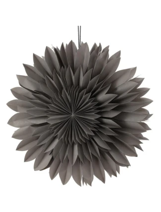 DEKORAČNÍ PAPÍROVÁ ZÁVĚSNÁ HVĚZDA 3D 50CM ŠEDÁ