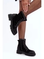 Dámské zdobené boty s zipem černé Santelia