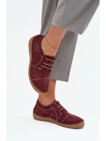 Kožené dámské polobotky s prošíváním Artiker 57C2111 bordó