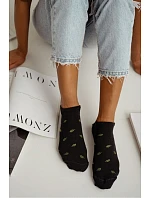 Dámské nízké ponožky Listy Černé