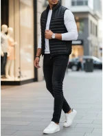 Pánská prošívaná vesta černá FashionStreet TX5084