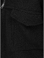 Krátký dámský kabát typu „baranek“ na zip, černý, FashionStreet TY6059 Krátký dámský kabát typu „baranek“ na zip, černý, FashionStreet TY6059