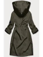 Tenký dámský přehoz přes oblečení v khaki barvě s kapucí (B8118-11) Tenký dámský přehoz přes oblečení v khaki barvě s kapucí (B8118-11)