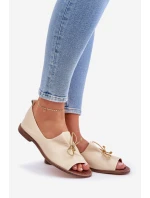 Zazoo 2660 Kožené Dámské Baletky Jasně Béžové