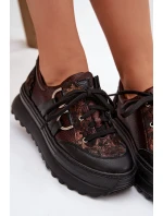 Kožené dámské tenisky na platformě Maciejka 06562-25 čokoládové