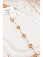 Náramek ze nerezové oceli s květinami ze zlata