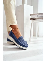 Dámské perforované mokasiny Sergio Leone MK097H modré