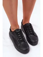 Dámské tenisky z ECO kůže na platformě Big Star – černé