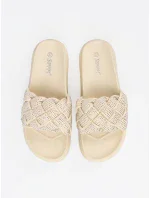 Trendy dámské Jasnobeżowy  nazouváky platforma