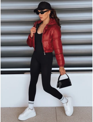Dámská krátká zimní bunda s kapucí FashionStreet bordó TY5414