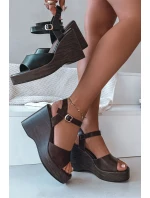Dámské sandály na platformě Eko kůže Čokoládové Parilisse