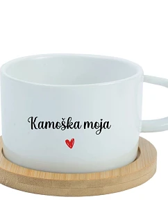 Kamoška moja - bílý hrníček makronka 200 ml