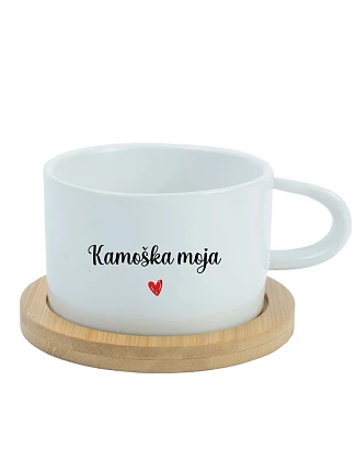 Kamoška moja - bílý hrníček makronka 200 ml