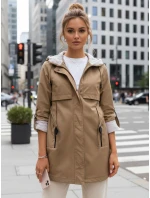 Dámská přechodná bunda parka MEROY tmavě béžová FashionStreet TY4289
