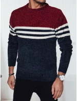 Pánský pruhovaný tmavě modrý svetr FashionStreet WX2229