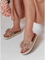 Dámské květinové žabky KWIATARIS khaki FashionStreet ZY0910