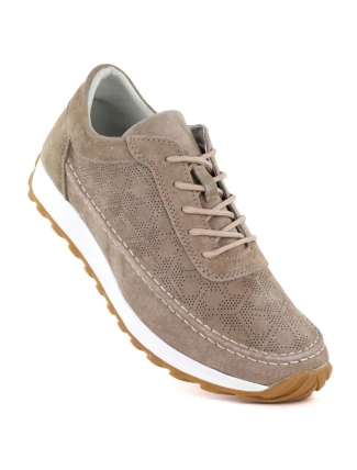 Dámské semišové kožené polobotky světle hnědé Sergio Leone SP001