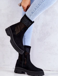 Kožené boty Workers Nicole Černá 2711