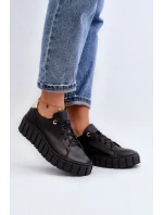 Dámská kožená polobotka na tlusté podešvi Zazoo 2919 černá Dámská kožená polobotka na tlusté podešvi Zazoo 2919 černá