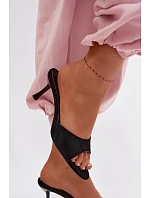 Sandály z imitace semiše na podpatku Černé Melissea