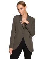 M701 Sako s jedním knoflíkem a asymetrickými kapsami - černé