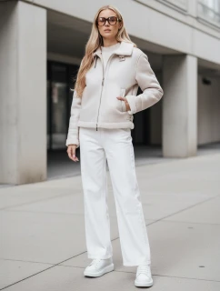 Dámský semišový kabát z ovčí kůže KASAMIRA white FashionStreet TY4739