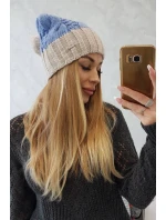 Paris fleecová čepice K212 modrá+béžová
