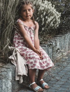 Dětské sandálky se suchým zipem s propletenými pásky modré Dianttha