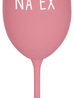 NA EX - růžová sklenice na víno 350 ml