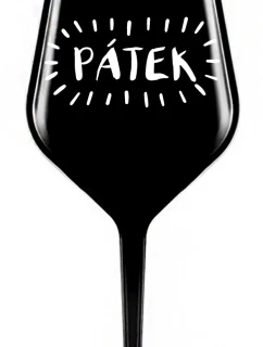 PÁTEK - černá nerozbitná sklenice na víno 470 ml