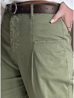 Dámské chinos kalhoty CHINOSKA khaki FashionStreet kalhoty UY2558