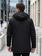 Pánská zimní bunda s odnímatelnou kapucí, černá, FashionStreet TX5105