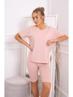 Komplet top+legginsy ciemny pudrowy róż