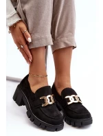 Dámské semišové polobotky s ozdobou černé Rullenes Dámské semišové polobotky s ozdobou černé Rullenes