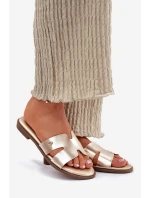 Dámské Plátěné Sandály Z Eko Kůže Zlaté Firvania