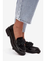 Dámské lakované mokasyny S.Barski HY52-369B Černé