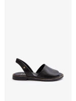 Černé kožené nazouvací sandály Lemar Alivia