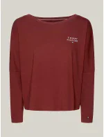 Dámské tričko s dlouhým rukávem UW0UW04153 DW5 kaštanové - Tommy Hilfiger Dámské tričko s dlouhým rukávem UW0UW04153 DW5 kaštanové - Tommy Hilfiger