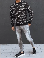 Pánská mikina bez kapuce černá FashionStreet BX5779 Pánská mikina bez kapuce černá FashionStreet BX5779