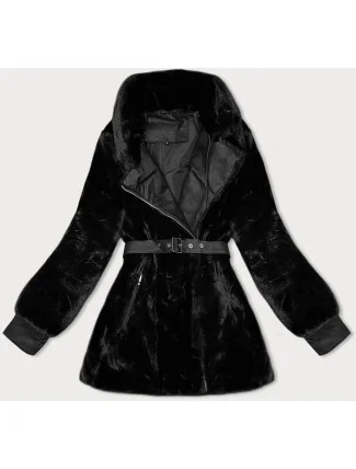 Černá dámská kožešinová bunda J Style (11Z8075)