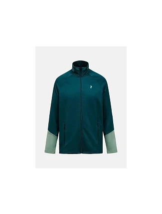 Pánská mikina PEAK PERFORMANCE M Rider Essentials Midlayer Zip Jacket, zelená barva Pánská mikina PEAK PERFORMANCE M Rider Essentials Midlayer Zip Jacket, zelená barva