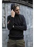 NEOBLU Nicholas Men Pánská mikina s kapucí 24.3196 deep black NEOBLU Nicholas Men Pánská mikina s kapucí 24.3196 deep black
