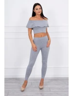 Sada s volánkem šedá