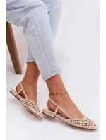 Odkryté baleríny béžové Eko semiš Farivelle