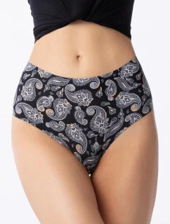 Dámské kalhotky Paisley Simple Maxi černé se vzorem - Julimex