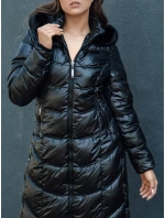 Dámská prošívaná zimní bunda CRYSTAL s kapucí černá FashionStreet TY4502