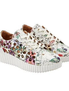 Lee Cooper dámská sportovní obuv se šněrováním béžové dámské platformové tenisky